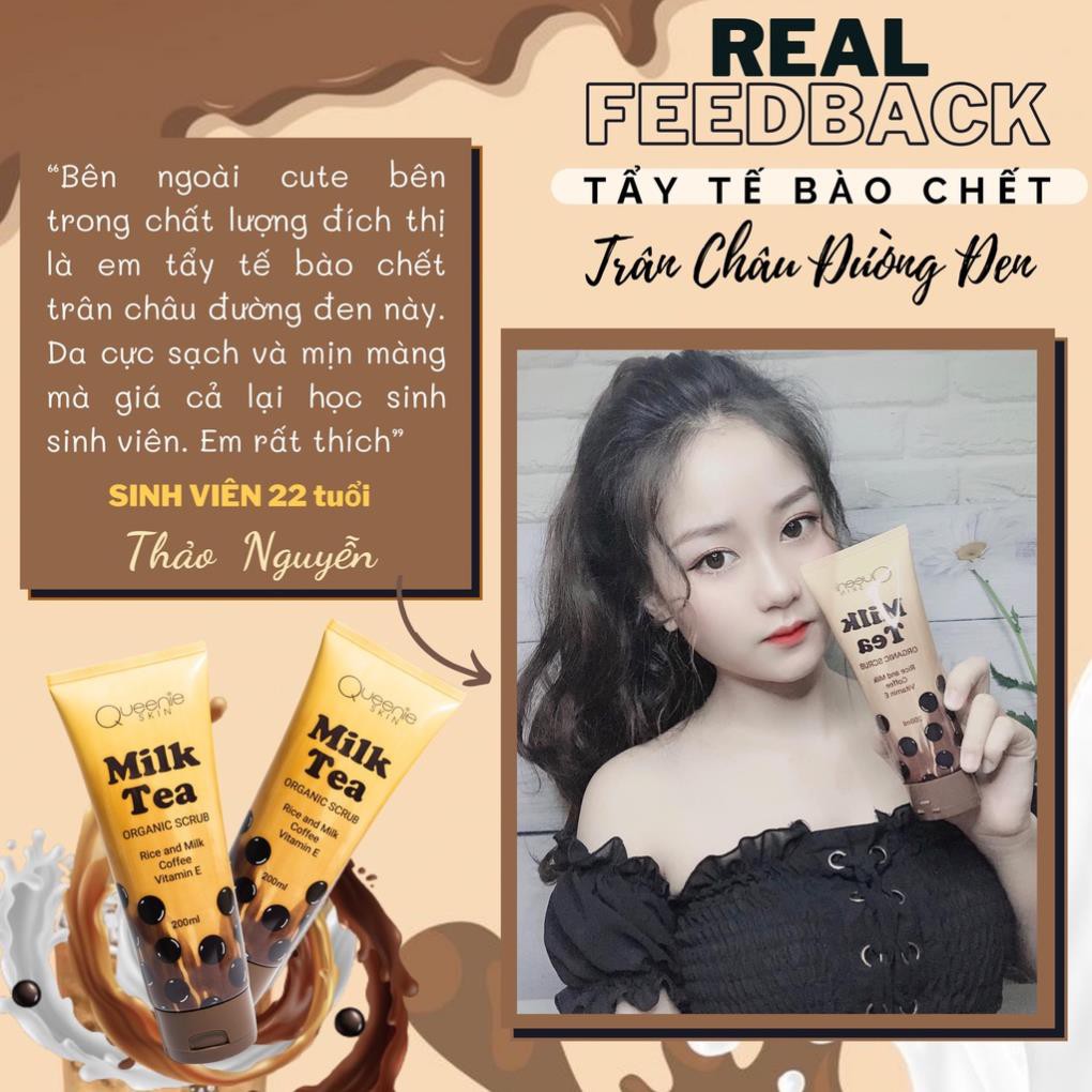 [Rẻ vô địch + Tặng Quà] Tẩy Tế Bào Chết Queenie Skin - Tẩy Tế Bào Chết Milk Tea Queenie Skin Date Mới Nhất