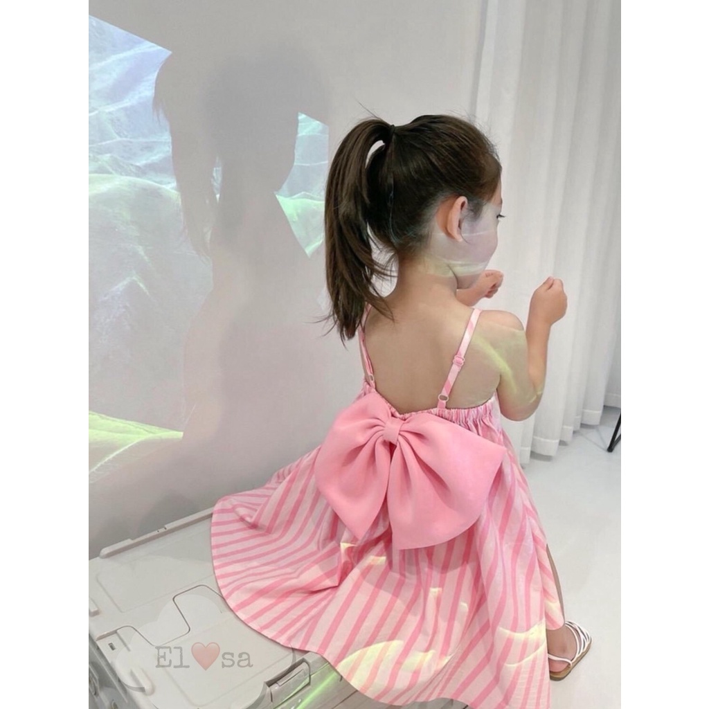 Váy 2 dây cho bé gái hoa hồng cho bé yêu mùa hè