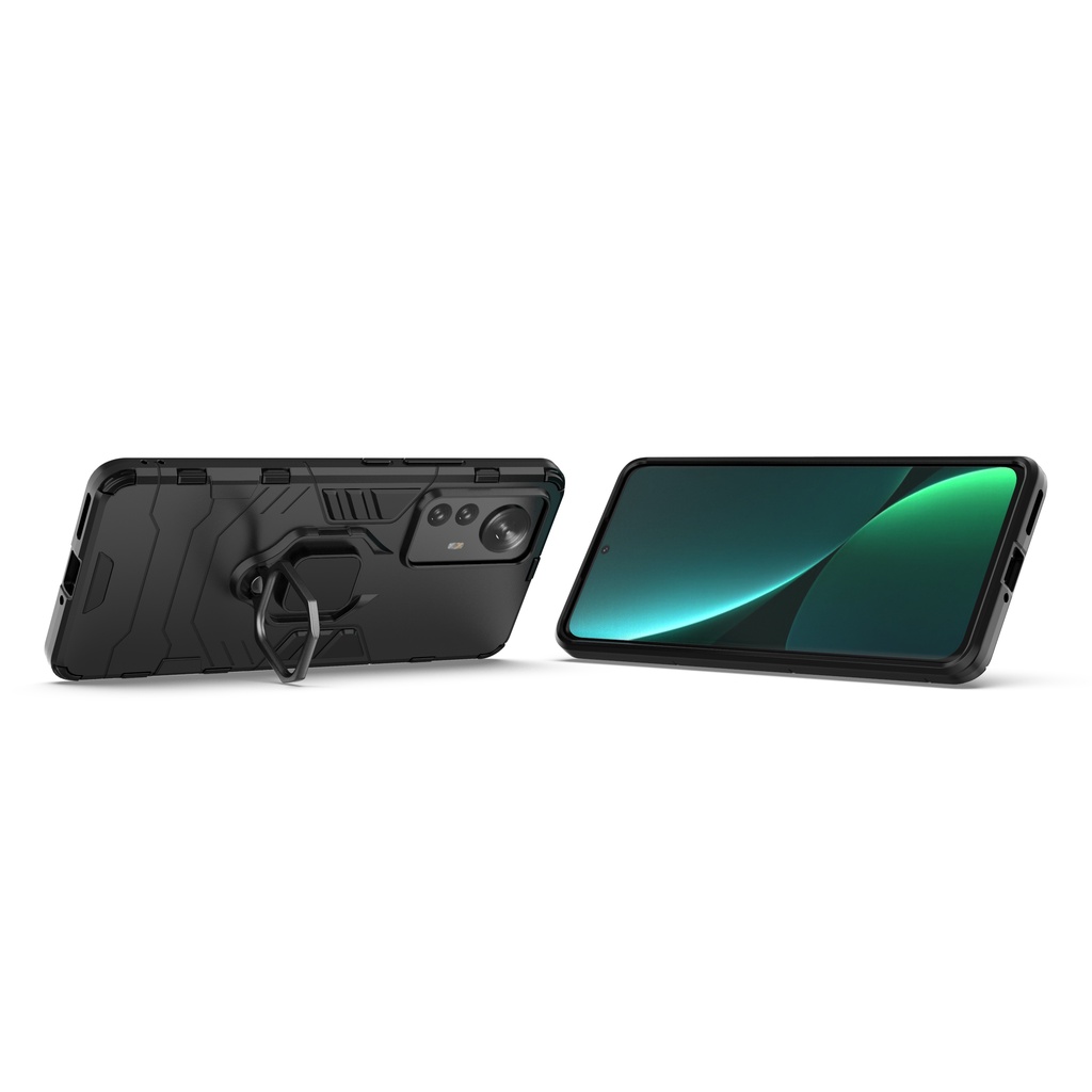 Ốp lưng Xiaomi 12 Pro Iron Man Iring chống sốc giá đỡ mặt lưng kiêm nhẫn hút trên ô