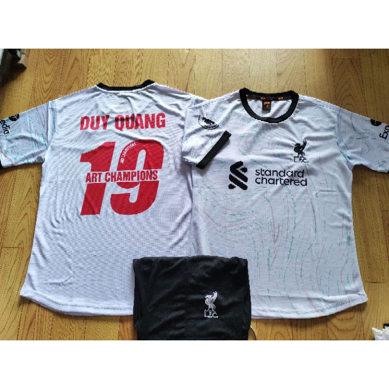 Bộ áo đấu clb liverpool trắng 2023 sân khách