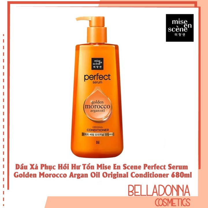 Dầu Xả Phục Hồi Tóc Mise En Scene Perfect Serum Golden Morocco Argan Oil Original Conditioner 680ml