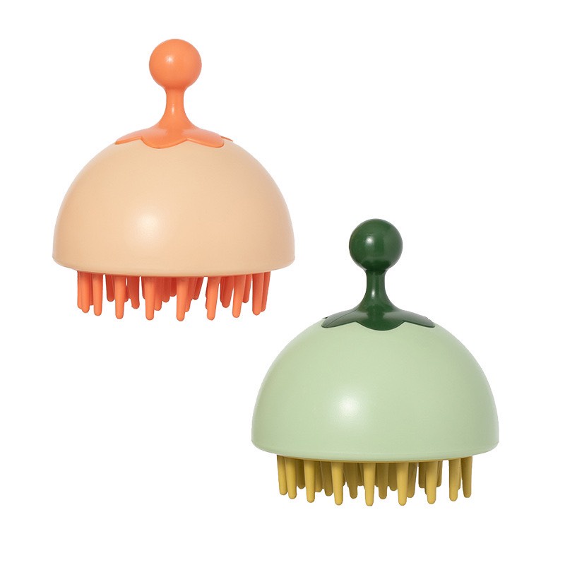 Bàn chải gội đầu silicon mềm có túi khi bảo vệ tóc và giúp thư giãn da đầu - K04
