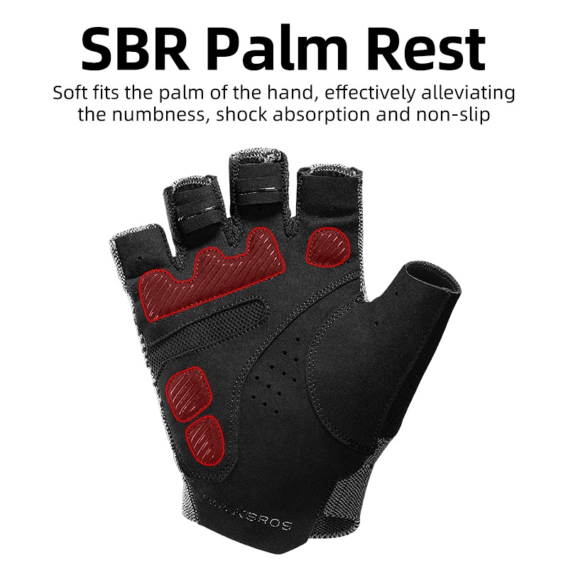 ROCKBROS Cycling Gloves Men SBR Shockproof Breathable Knitted Comfortable Bicycle Accessories