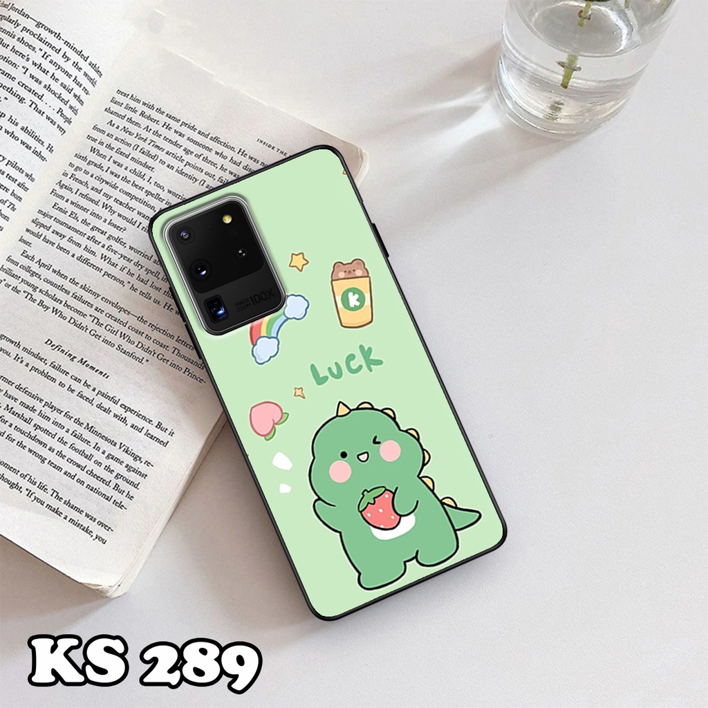 Ốp lưng Samsung S20 - S20 Plus - S20 Ultra - S2- FE - Ốp Samsung in hình khủng long DinoCute - Lưng nhám viền TPU