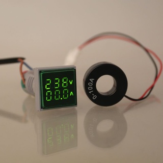 Square LED Digital Dual Display Voltmeter & Ammeter Voltage Gauge Current Meter