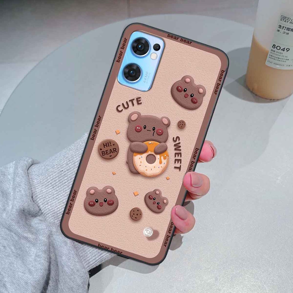 Ốp Oppo Reno7 / Reno7 Z 5G / Reno 7 bear brick, gấu đáng yêu, dễ thương
