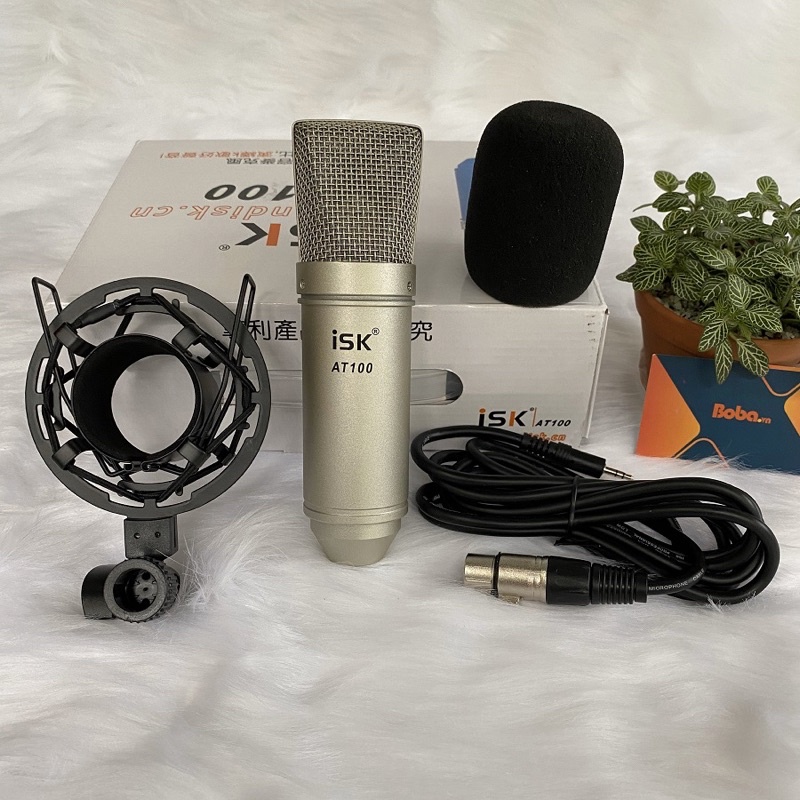 Chọn Bộ Mic Hát Thu Âm Livestream ISK AT100-Sound Card H9 kèm tai ốp+dây livestream 3 m