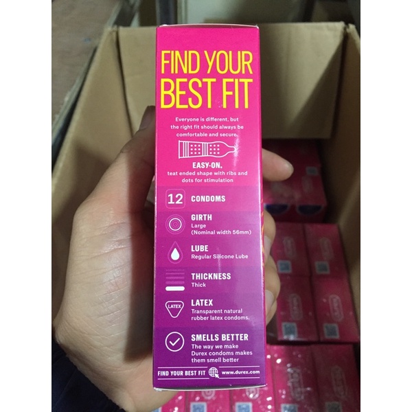 Bao cao su Durex Pleasuremax GÂN GAI HỖ TRỢ QUAN HỆ - TĂNG CƯỜNG CẢM XÚC - hộp 12 bao. Hàng chính hãng DKSH Việt Nam.