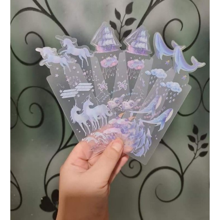 HỘP 6 THẺ ĐÁNH DẤU TRANG SÁCH TRONG SUỐT DÀI 14CM - BOOK MARK (Giao mẫu ngẫu nhiên)