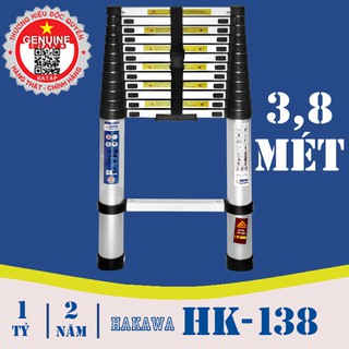 Thang nhôm rút đơn 3,8m - hk138 hakawa - bh 24 tháng