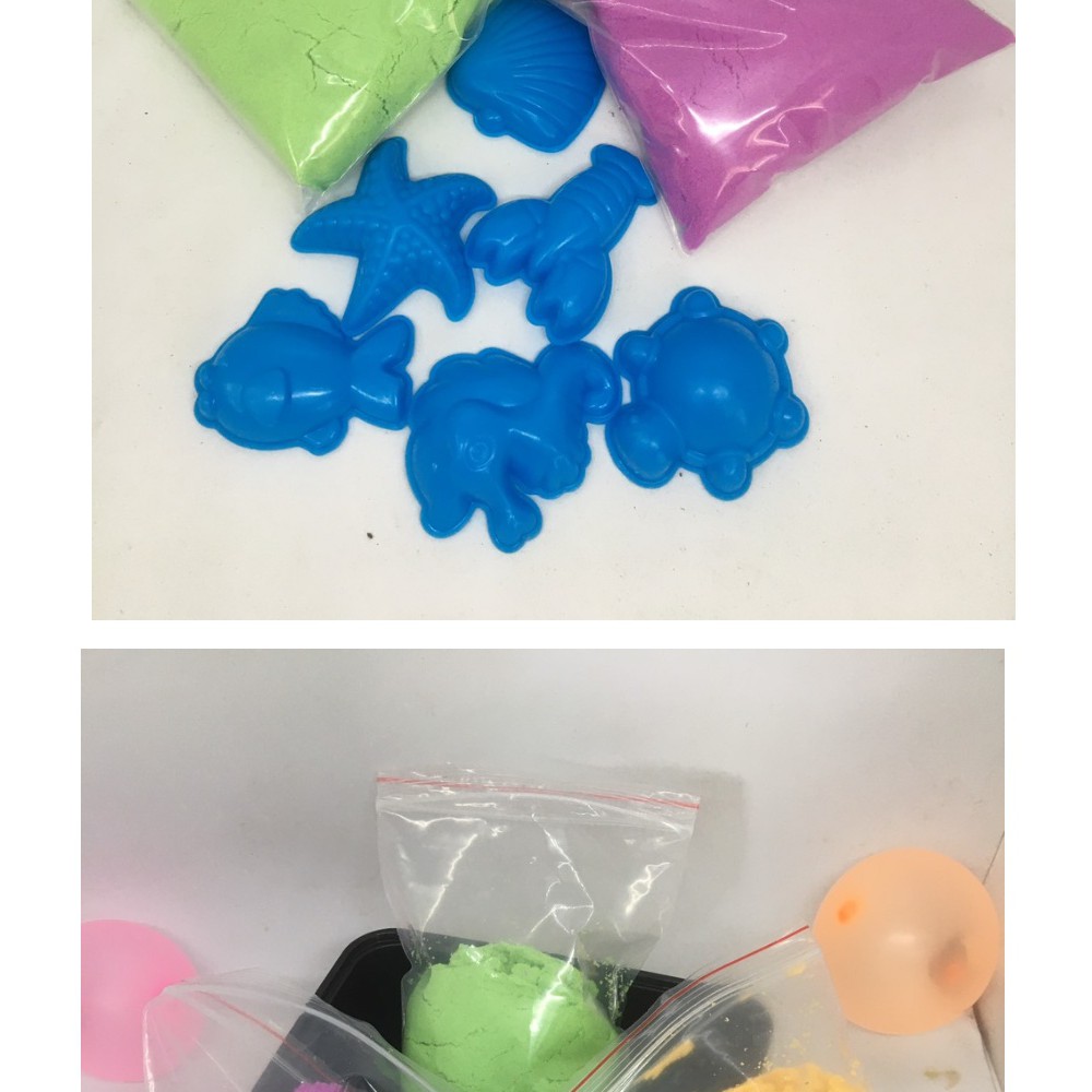 [Tặng khuôn 11 chi tiết] Hộp 1kg cát động lực 2 màu - Cát vi sinh không dính tay, không ra màu Smart Baby
