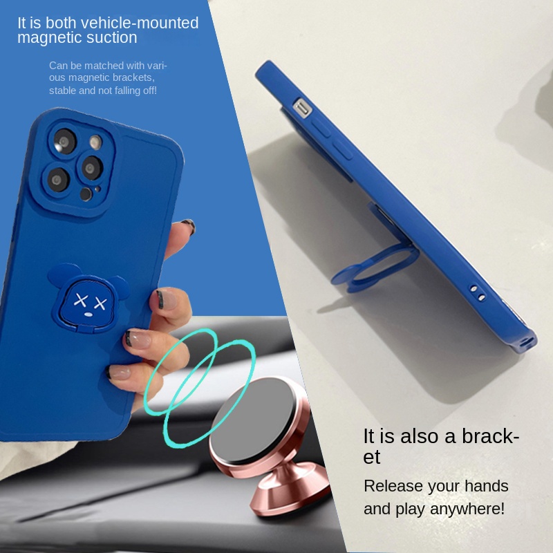 Ốp Điện Thoại Mềm Có Giá Đỡ Hình Gấu 3D Cho OPPO Reno 7 7Z 5F 4F 6Z 5Z 4Z 5G 5 6 4 Pro SE 3 2 Z 2Z 2F