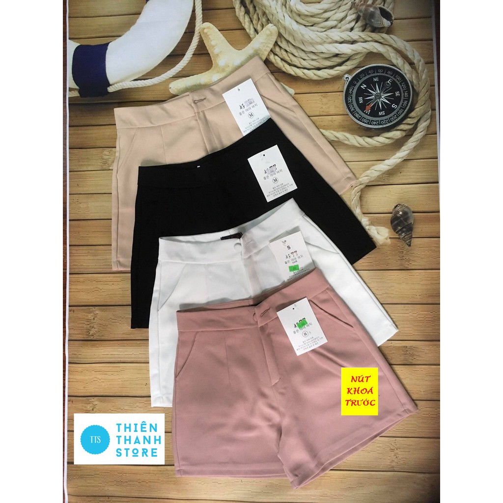Quần short cho người đùi to lưng cao nút khóa trước