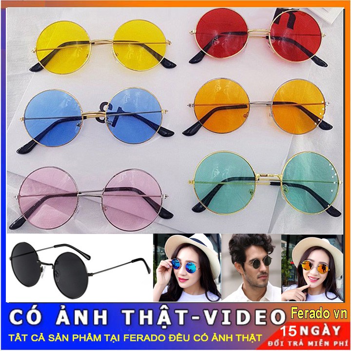 Kính mắt tròn thầy bói nhiều màu