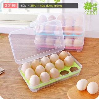 Hộp , Khay Đựng Trứng Trong Tủ Lạnh - 15 Quả ( GIAO MÀU NGẪU NHIÊN ) GD198