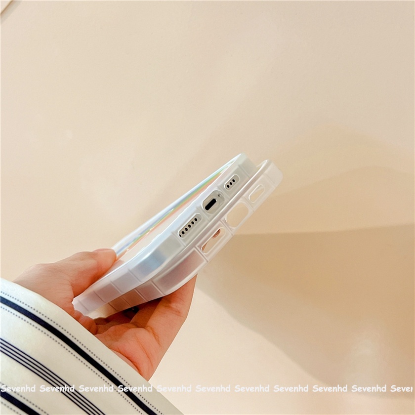 Ốp Điện Thoại Mềm Họa Tiết Tai Gấu Màu Cầu Vồng Cho iPhone 14 13 12 11 Pro Max Xs Max Xr X 6 6s Plus