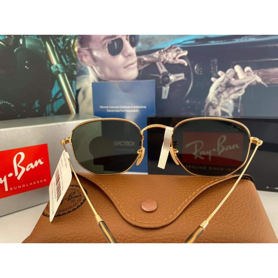 Kính mát chính hãng RayBan Hexagonal Legend Gold Green Classic G-15 Unisex Sunglasses RB3548 919631 54
