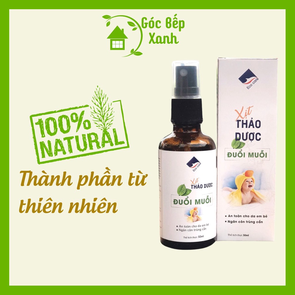 Chai xịt  đuổi muỗi Ecocare thảo dược, xua đuổi muỗi và côn trùng, dung tích 50ml -100ml