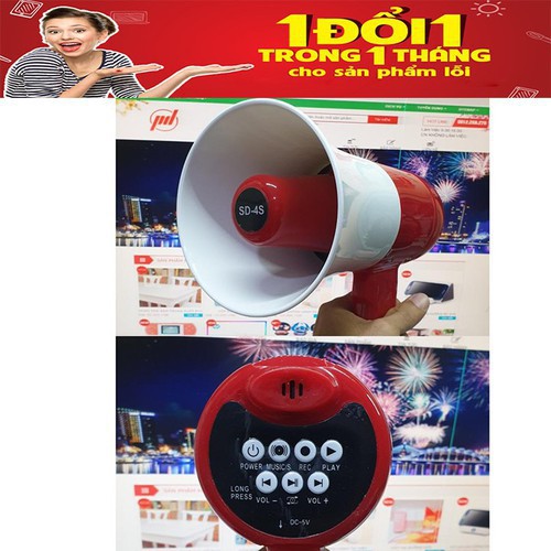 Loa phóng thanh cầm tay, Loa bán Hàng Mini Megaphone,Ghi Âm, Phát Lại Có Cổng USB