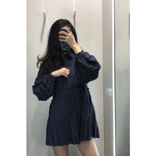 Áo sơ mi xanh đen