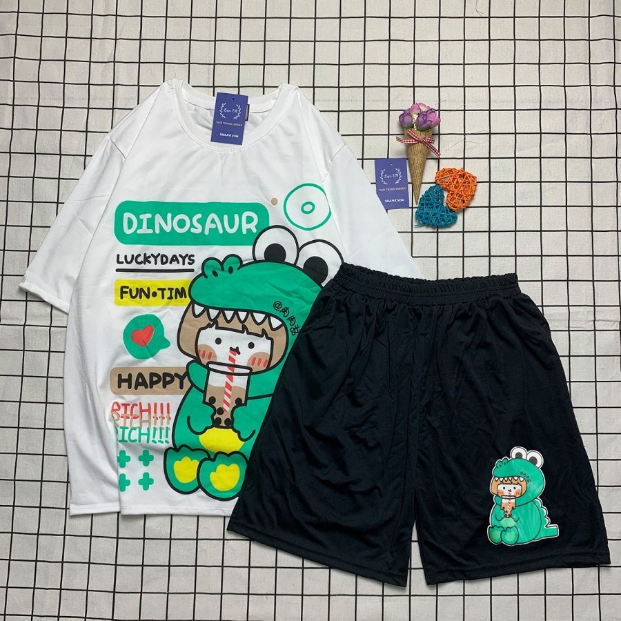 Đồ Bộ Hoạt Hình Unisex CGKL Happy  – Lapi VN, Set Cartoon, Freesize, Thun Cotton, Nam Nữ Đều Mặc Được