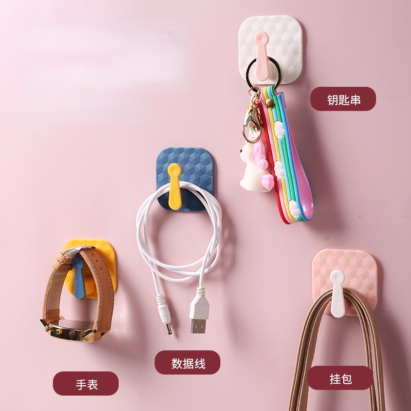 Móc Treo Đồ Dán Tường Không Cần Khoan Màu Sắc Tương Phản Cho Nhà Bếp Nhà Tắm