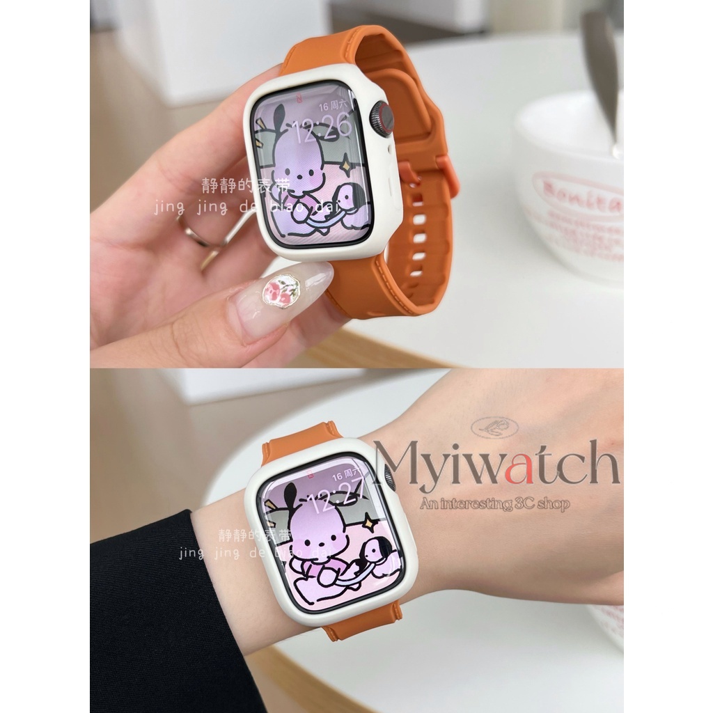 Dây Đeo Silicone Mềm Khóa Vuông Cho Đồng Hồ Thông Minh iwatch 45mm 41mm 44mm 40mm 38mm 42mm series 7 6 5 SE 4 3 2
