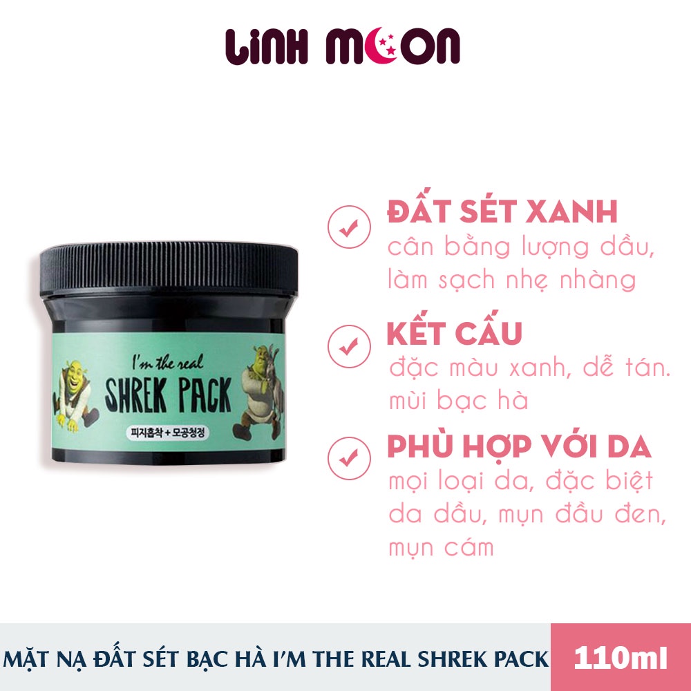 Mặt Nạ Đất Sét Bạc Hà Dreamworks I'm The Real Shrek Pack