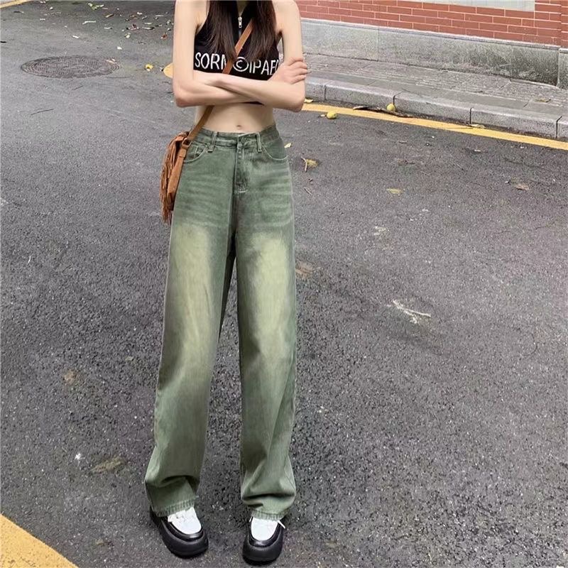 Quần Jeans Nữ Lưng Cao Ống Rộng Thời Trang Hàn Quốc