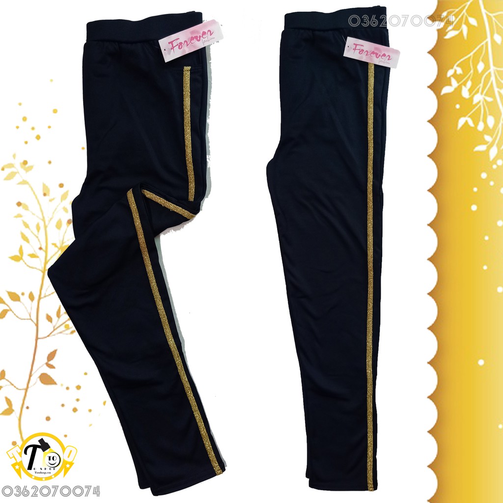 Quần legging nữ - thun nữ viền vàng ánh Kim [ảnh + video thật]