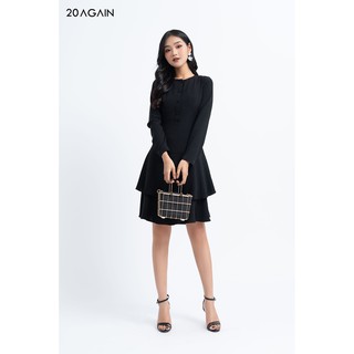 Đầm vải ngắn tay xòe 2 tầng - 20 Again - DEA0927