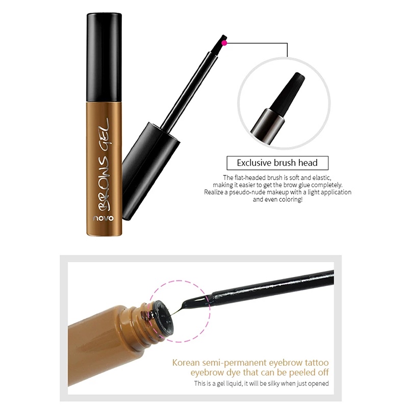 [Hàng mới về] Gel kẻ lông mày NOVO bán vĩnh viễn dạng xé lâu trôi phong cách Hàn Quốc