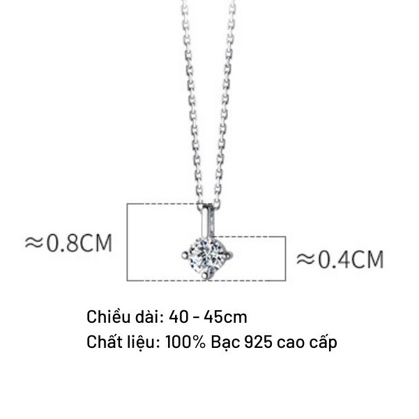 Dây chuyền bạc Anta ATJ9076 mặt đính đá cao cấp Beaded Necklace