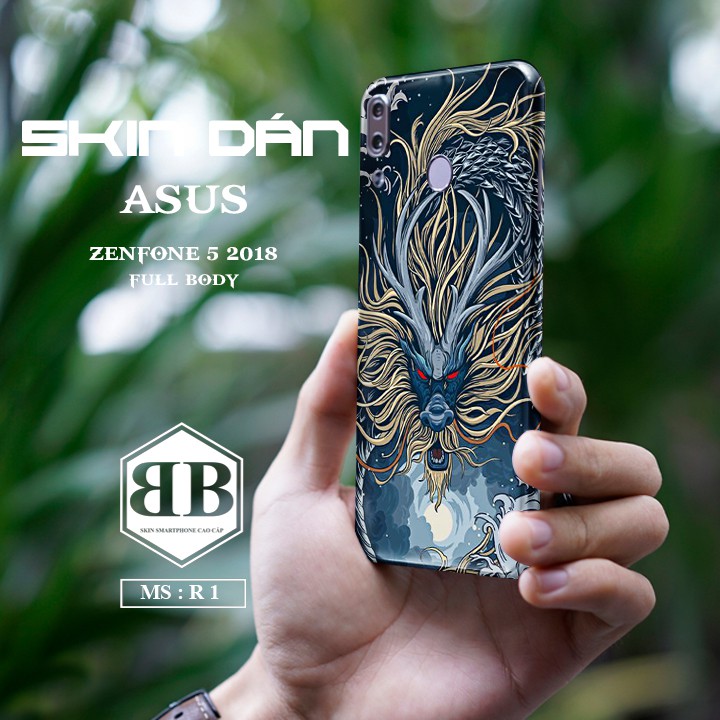 Bộ Skin Dán Asus Zenfone 5 2018 dùng thay ốp lưng điện thoại hình rồng mạnh mẽ