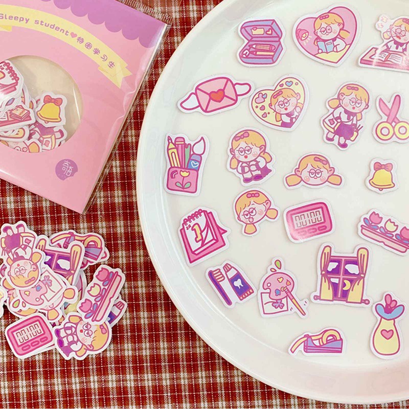 Miếng dán trang trí hình gấu hoạt hình dễ thương DIY