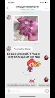 Hoa bột ôm móng NN