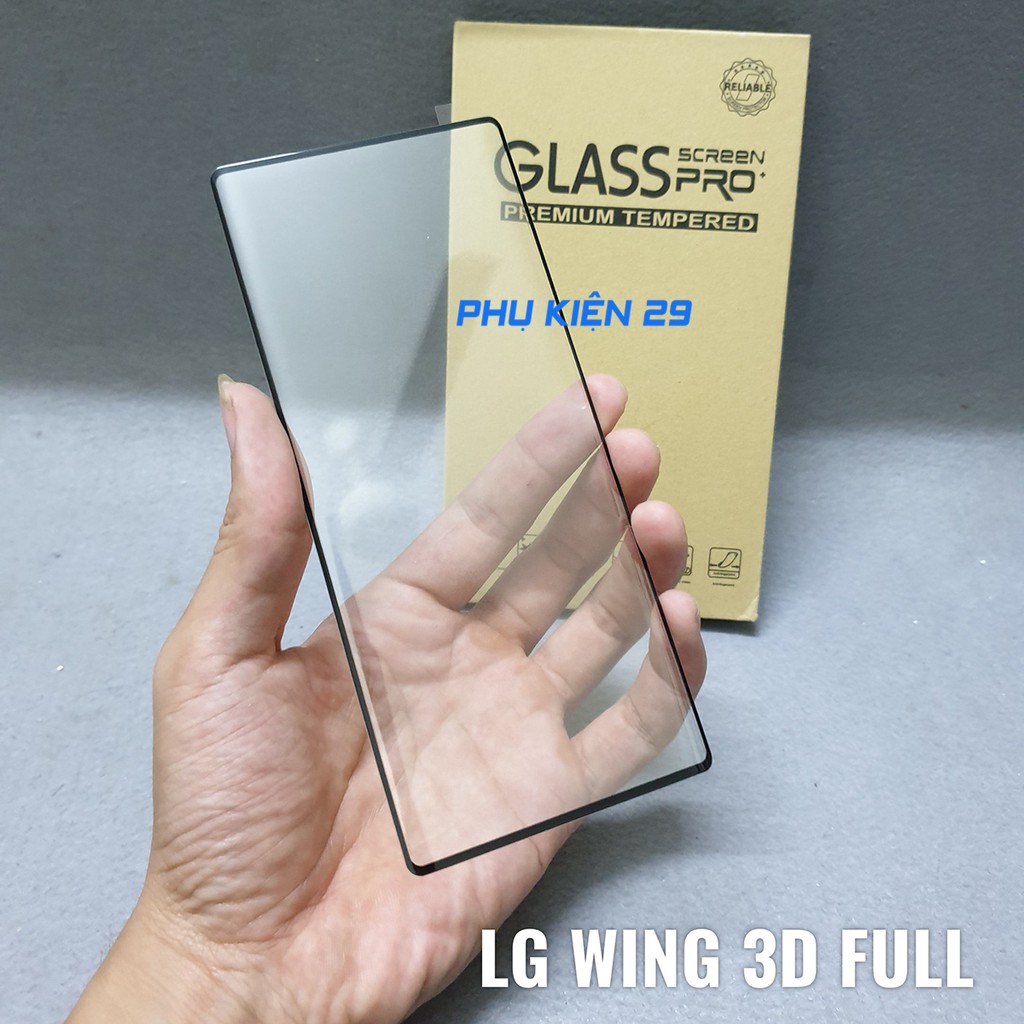 [LG Velvet/LG Wing] Kính cường lực cong 3D FULL màn Glass Pro+ 9H