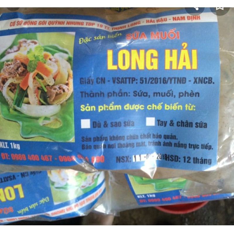 Sứa tươi muối Long Hải 1 kg -sứa  muối vẹt)+CÓ MẮM KHÔ