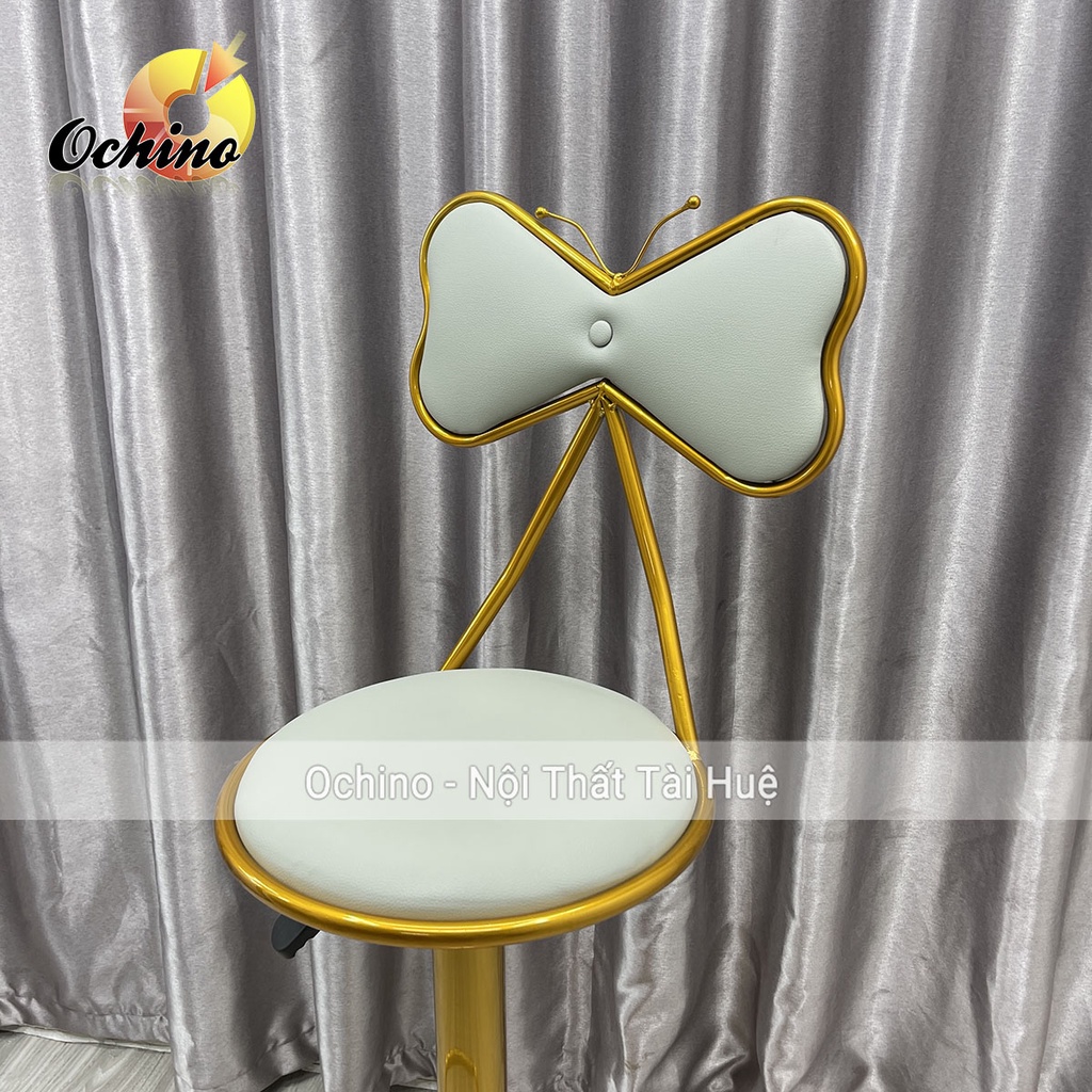 Ghế Chụp Hình, Ghế Quầy Bar Chân Mạ Vàng Sang Trọng Mẫu Mới 2022 (Hàng Có Sẵn)