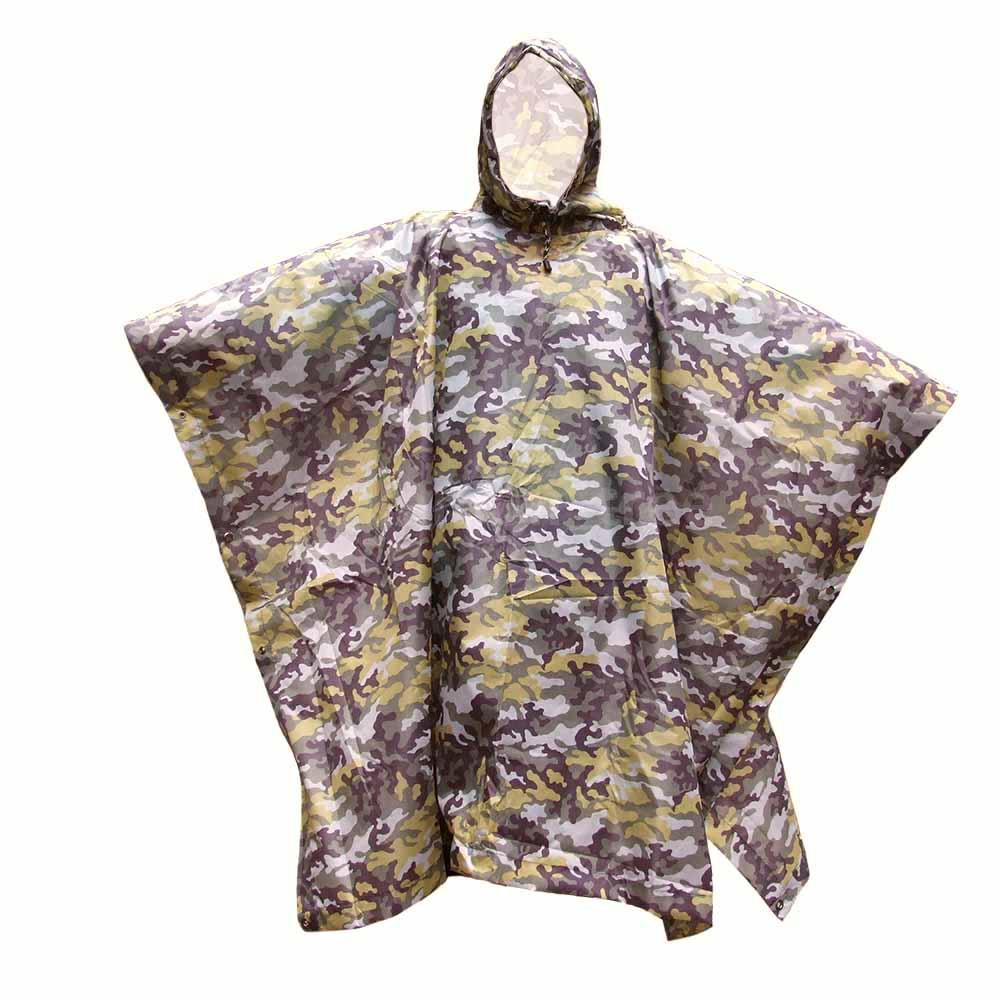 Lixada 3 in 1 Multifunctional Outdoor Military Travel Camouflage Raincoat Poncho Backpack Rain Cover Waterproof Tent Ma