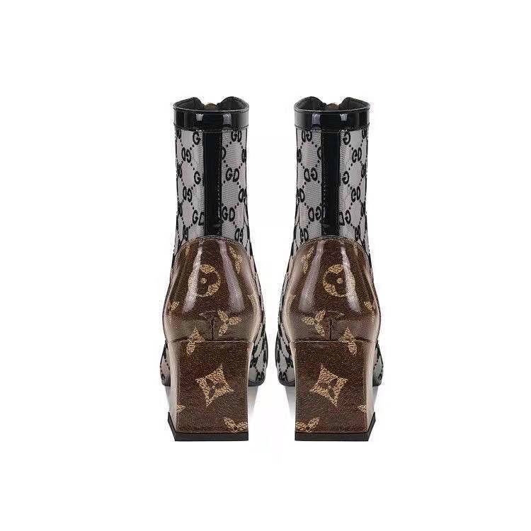 Giày Bốt Lưới Mũi Vuông Đính Đá Thoáng Khí Phong Cách Hàn Quốc Thời Trang Mới 2023