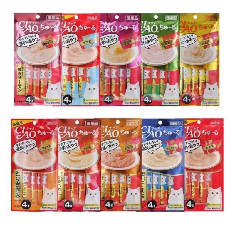 Súp thưởng Ciao Churu dạng kem cho mèo - gói 6 thanh