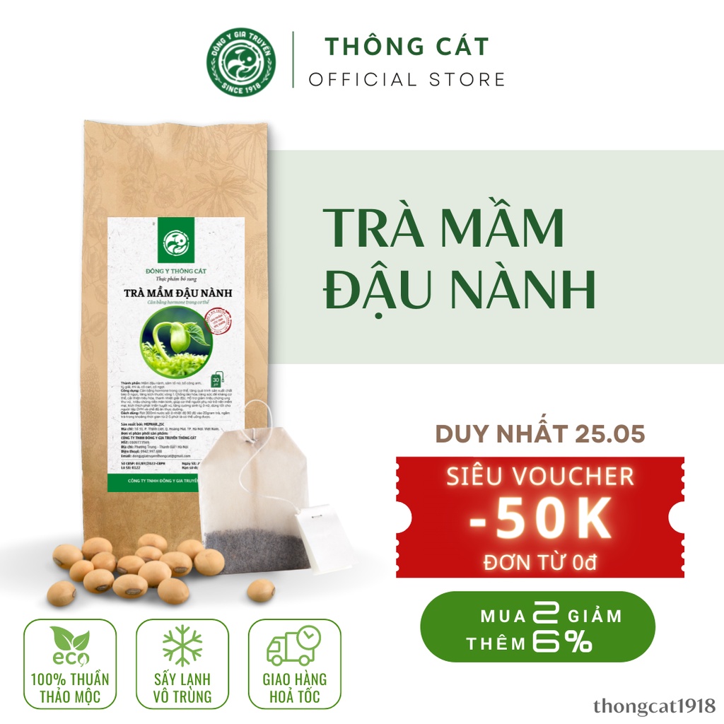 Trà giúp tăng vòng 1 sản sinh collagen, tăng nội tiết tố, đẹp da, chống lão hóa - Trà Mầm Đậu Nành, Sâm Tố Nữ Thông Cát