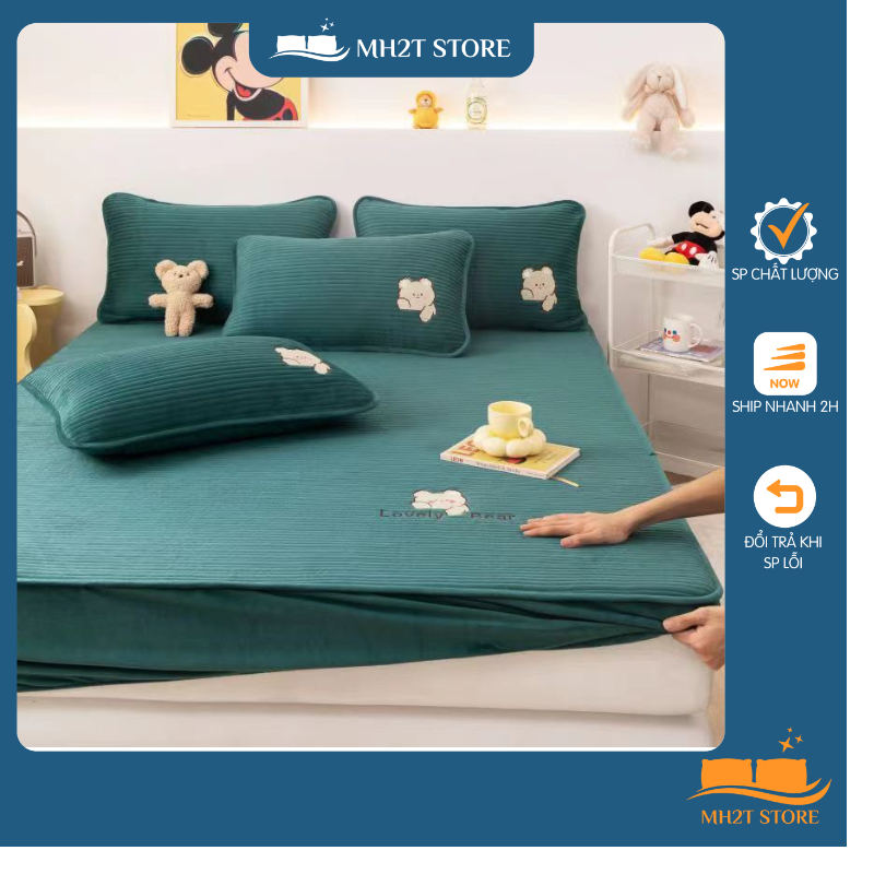 ga gối nỉ nhung kháng khuẩn mềm mịn mượt,không xù lông được trần bông dầy dặn mầu mẫu mới SHOP MH2T STORE
