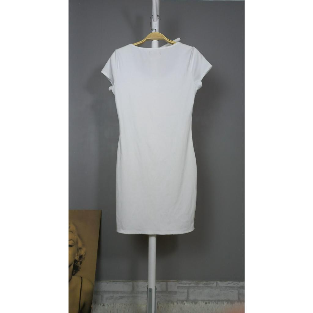 Đầm body thun cotton gân đính đá xuất khẩu Guess