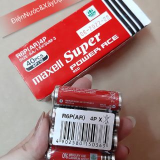 Vỉ 4 Viên Pin AA 1.5v Super Maxell Đỏ