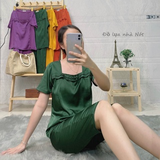 Đồ bộ mặc nhà quần lững lụa latin cao cấp, bộ mặc nhà trung niên sang trọng có size lớn