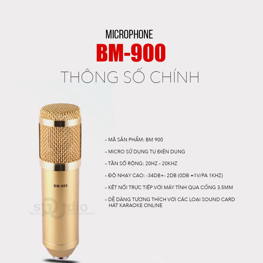 Mic thu âm BM-900 micro livestream hát karaoke hàng chính hãng - Bh 6 tháng
