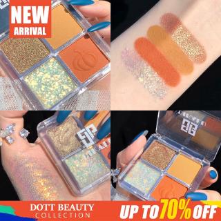 Bảng Phấn Mắt Dikalu 4 Màu Lấp Lánh Chống Thấm Nước Cho Học Sinh