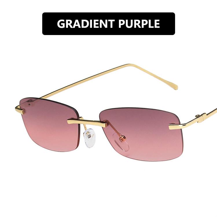 Kính râm tròng hình chữ nhật không gọng thời trang dành cho nữ